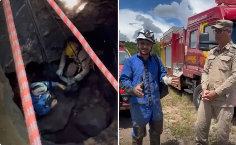 Biólogo cai de seis metros durante pesquisa em caverna no interior de Goiás