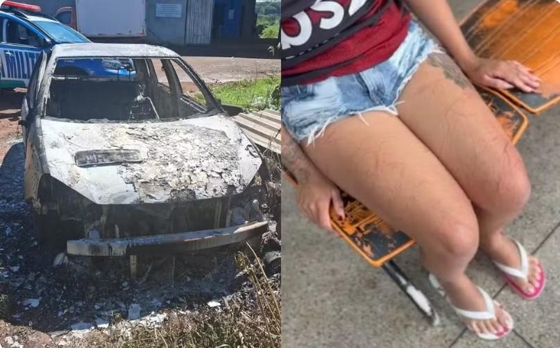 Perseguição termina com tiros e carro incendiado em Goiânia