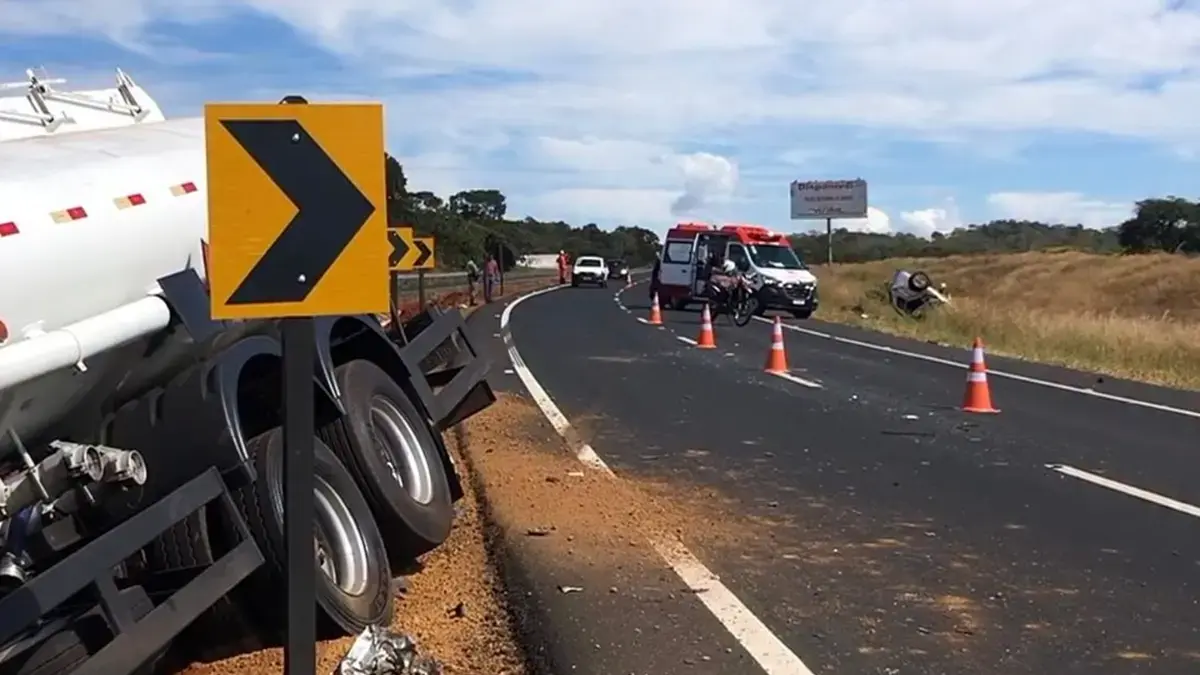 Colisão frontal mata motorista e deixa mulher gravemente ferida entre Piracanjuba e Caldas Novas