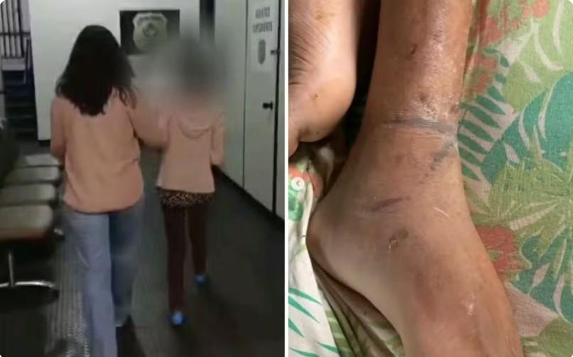 Filho mantido acorrentado pela mãe em Rio Verde sofreu três AVCs, diz polícia