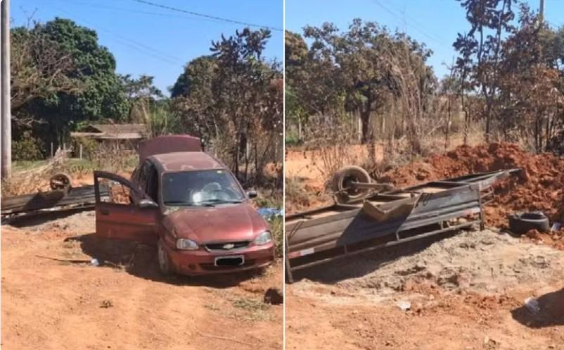 Criança de 3 anos morre após ser atingida por carretinha que se desprendeu de veículo em Luziânia