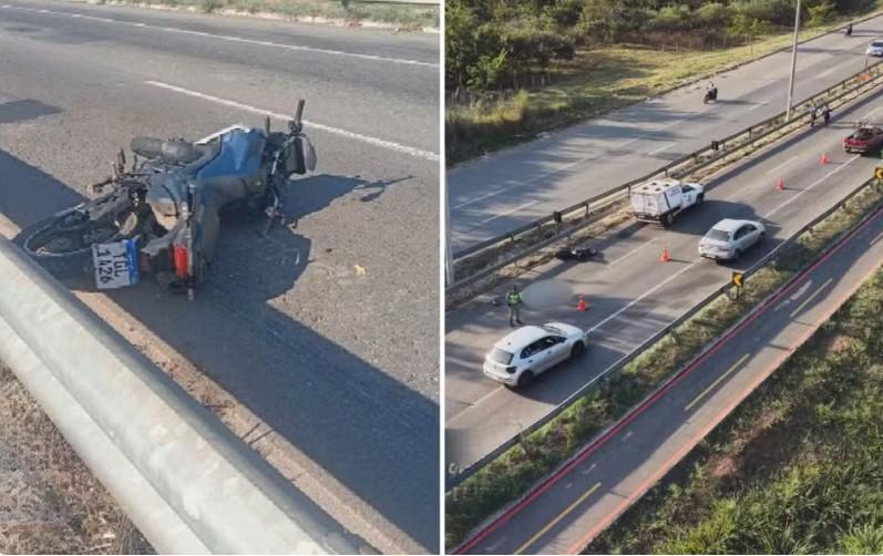 Motociclista morre atropelado por caminhão após cair na GO-403 em Senador Canedo