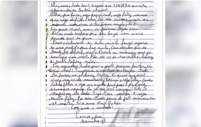 Menina de 13 anos desaparece e deixa carta de despedida para a família