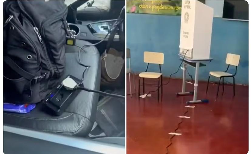 PM usa bateria de carro para manter urna funcionando durante falta de energia em Goiás