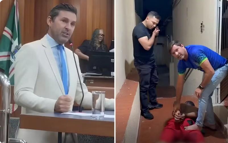 Vereador Sargento Novandir persegue e prende suspeito de tentar matar ex-companheira em Goiânia