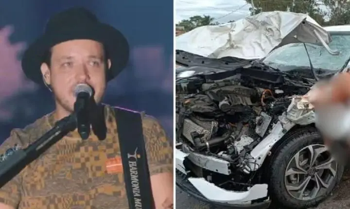 Cantor Israel sofre acidente na BR-153 após atingir cavalo solto na pista em Goiânia