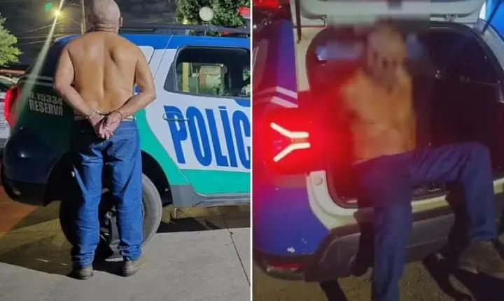 Motorista preso por dirigir bêbado faz oração antes de entrar em viatura em Aparecida