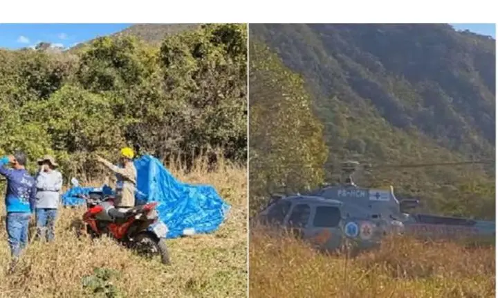 Piloto de parapente fica ferido após cair durante voo na Serra de Jaraguá